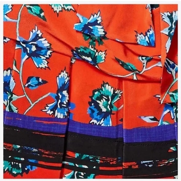 10 Crosby Derek Lam Orange Floral One-Shoulder Dress size 4 - Picture 8 of 12